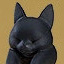 Tensui no Sakuna Hime - Tensui no Sakuna Hime Long Cat Mini Figure - Black (Good Smile Company)